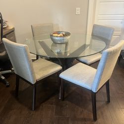 Glass Top Dining Table  48inch 