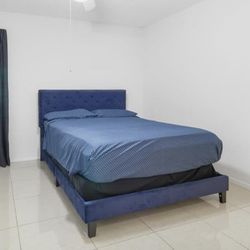 Queen Sized Mattress, Box Spring And Bed Frame