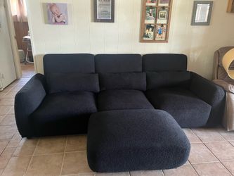Black couch with ottoman