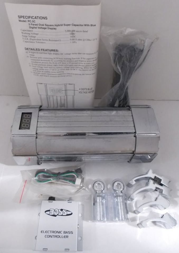 Power Acoustik PC5C 8 Farad Digital Capacitor LED Meter