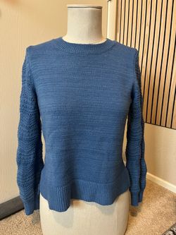 Christian Soriano Blue Knit Crewneck Sweater