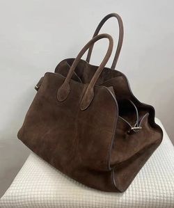 NEW Brown Faux Suede Large Tote Bag