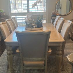 dinning table set with 8 chairs and cabinet  bought from Havertys® Furniture 3 years ago all for $1000