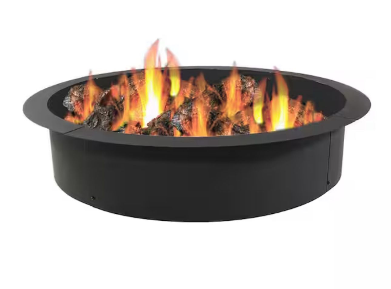 Sunnydaze 36 in. x 36 in. Round Heavy-Duty Steel Wood Burning Fire Pit Rim Liner