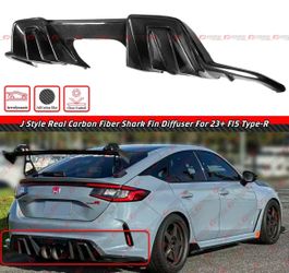 23-26 Honda Civic Type-R FL5 J Style Real Carbon Fiber Rear Bumper Diffuser