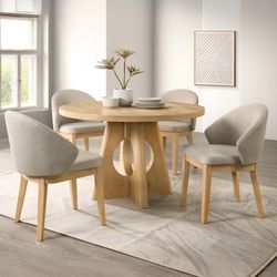 Dining Set 5 Pc Oak Finish, New Especial Price 