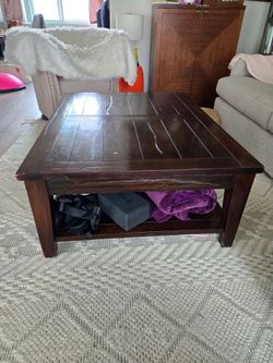 Large wood coffee table
