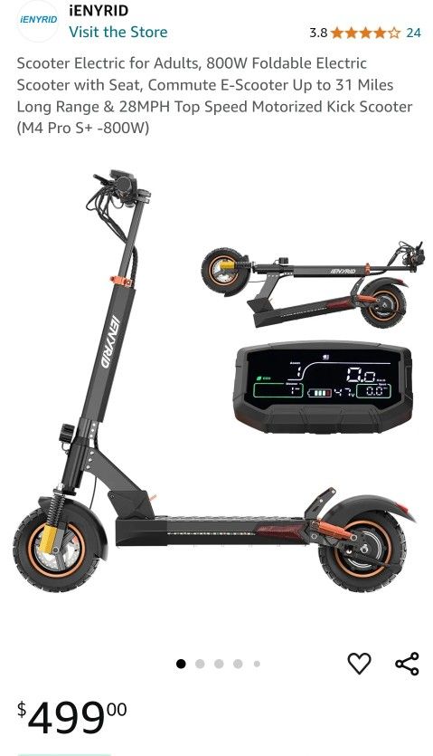 Electric Scooter 800W 31 miles range ienyrid m4 pro s+