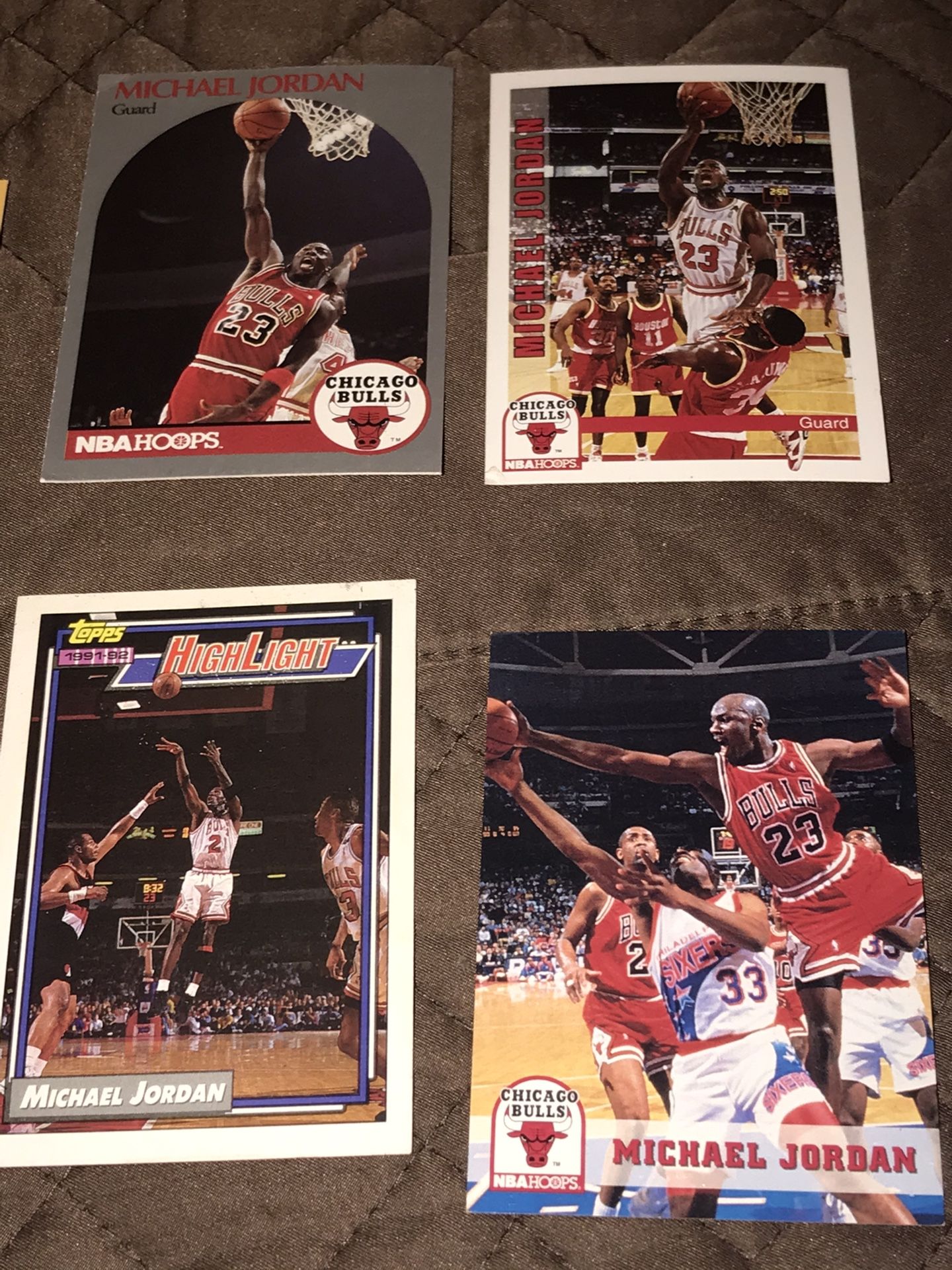 Sports cards collected in good condition.
