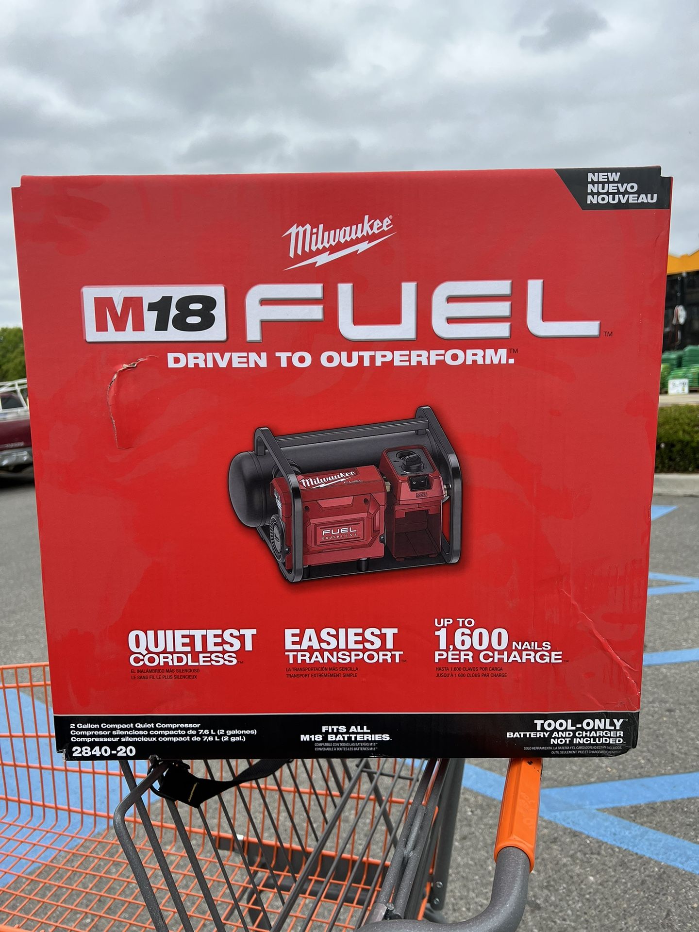 Milwaukee M18 FUEL 18-Volt Lithium-Ion Brushless Cordless 2 Gal. Electric Compact Quiet Compressor (Tool-Only)