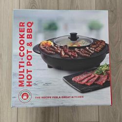 Electric Multi-Cooker Indoor Hot Pot and BBQ Grill Combo — Brand NEW Sealed 2 available