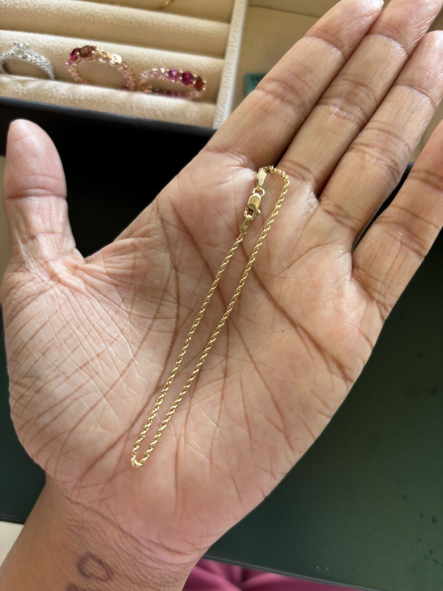 10kt 2mm diamond cut bracelet 7 inches real gold need gone 