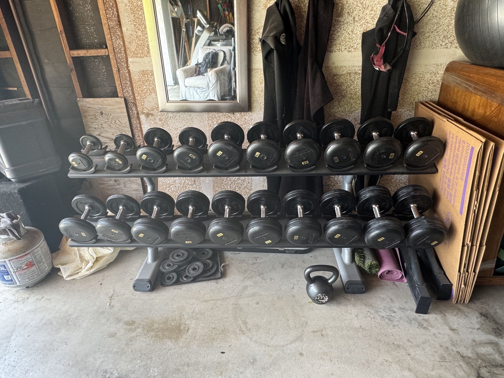 Ivanko RUB/EPR Rubber‑Encased Fixed Dumbbell Set – Premium Grade, Like New