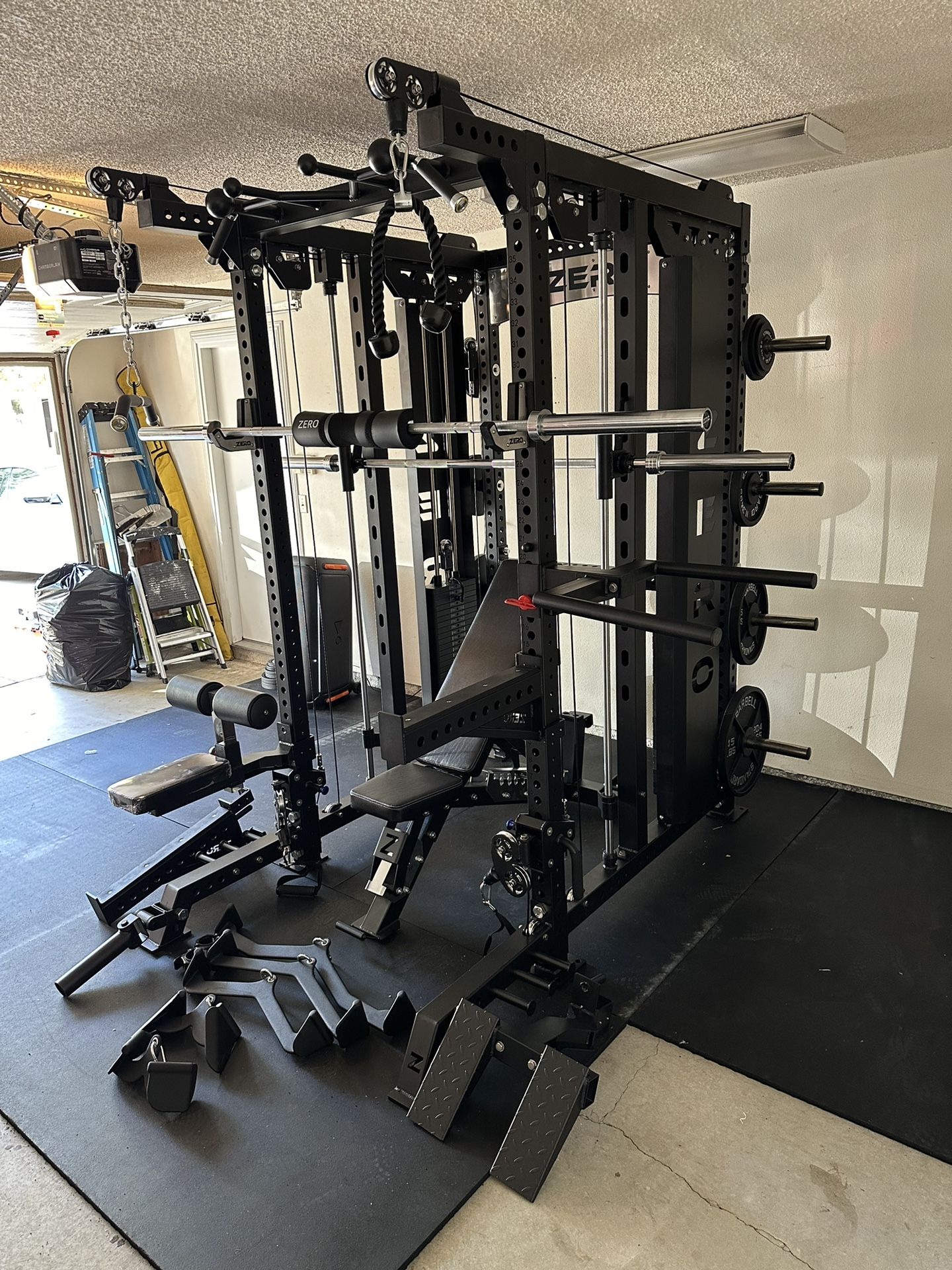 Smith Machine 500 | Adjustable Bench | 245lb Cast Iron Olympic Weights | 7ft Olympic Bar | Fitness | Gym Equipment | FREE DELIVERY/INSTALLATION 🚚 🛠️