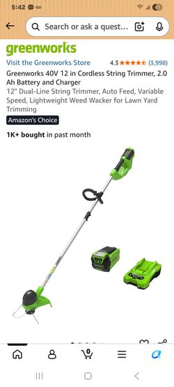 Greenworks mower and weed eater