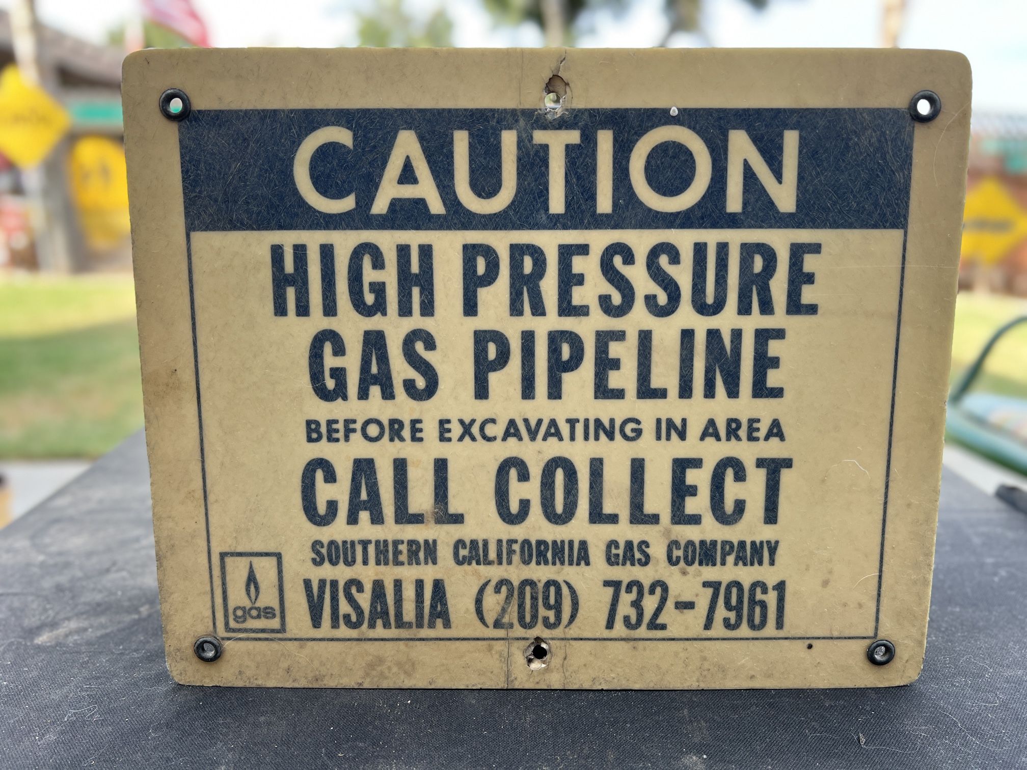 Plexiglass SCE Gas Co Sign Visalia