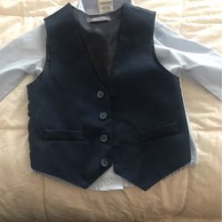 Boy’s 2T Toddler Dress Shirt And Vest 
