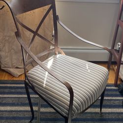 Brown Wrought iron sitting chair with cushion by Bombay company..excellent