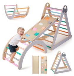 Montessori Toddler Wooden Pickler Climbing Set With Ramp