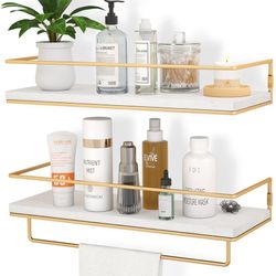 White/Gold Floating shelves 
