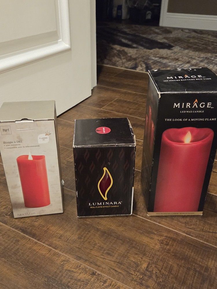Real Flame Effect Battery Operated Candles Red