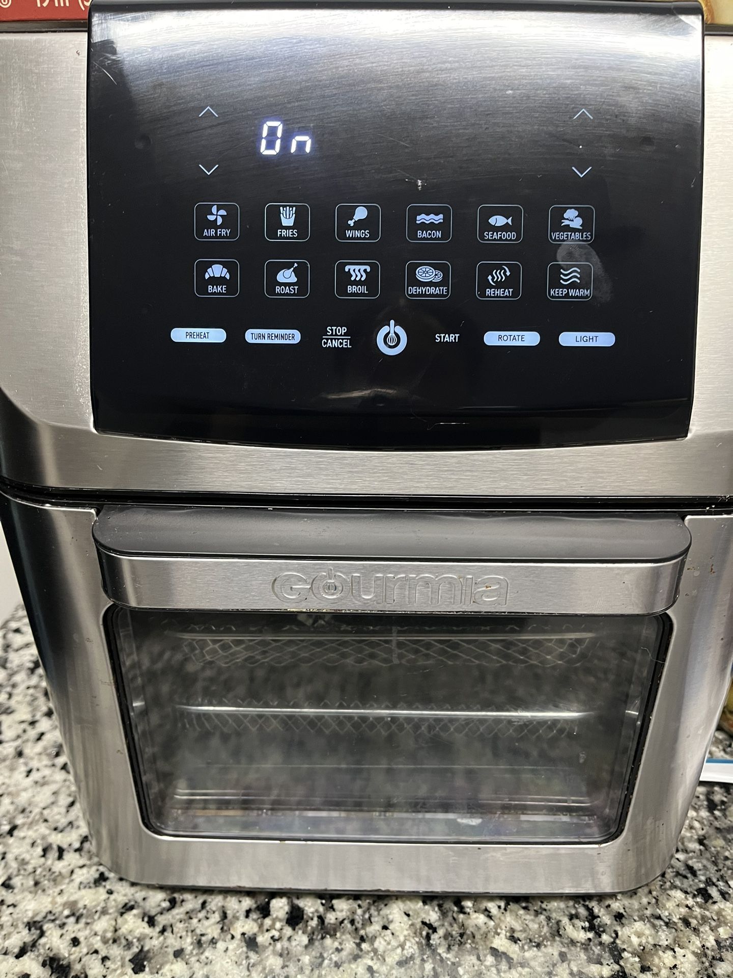 Gourmia All-in-One 14 QT Air Fryer, Oven, Rotisserie, Dehydrator with 12 Cooking Functions 