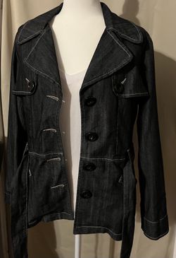 Ladies Dress Barn black denim jacket like New Size Large