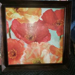 FRAMED POPPY PAINTING 