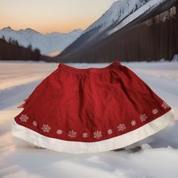 Hanna Andersson Girl’s Red Corduroy Snowflakes Holiday Skirt size 5, 110