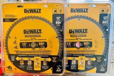 DEWALT Large Diameter Saw Blades 12-in 60 -Tooth Fine Finish Tungsten carbide-tipped steel Miter saw $45each