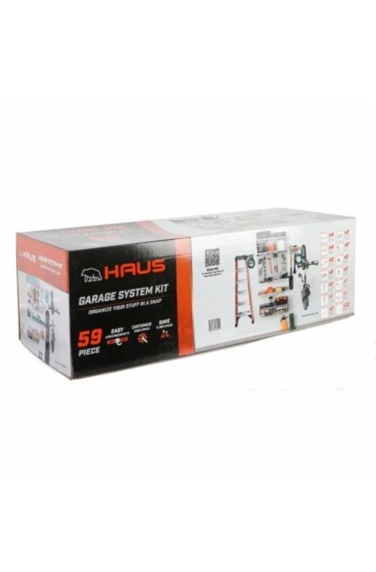 Haus 59 Piece Quick Release Snap Rail Garage Organization System Kit