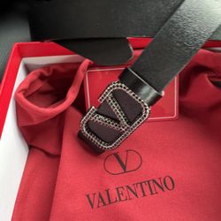 Valentino Garavani Women Belt Black With Diamond With Box