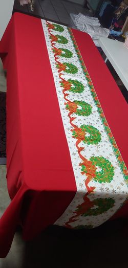 Christmas tablecloths Rectangular 60 x 102 and CHRISTMAS RUNNERS FOR $16.00