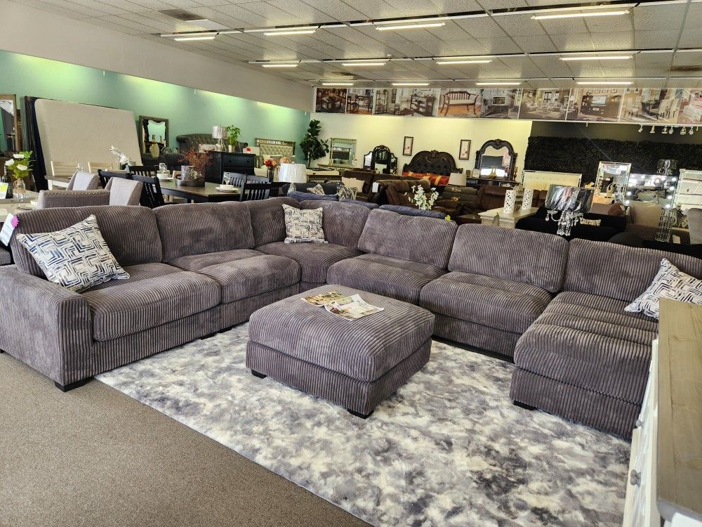 SALE!! Corduroy Sectional With Ottaman Included ONLY $1599