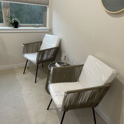 3 Piece Outdoor Metal Farm Wicker Bistro