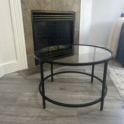 Round glass coffee table 