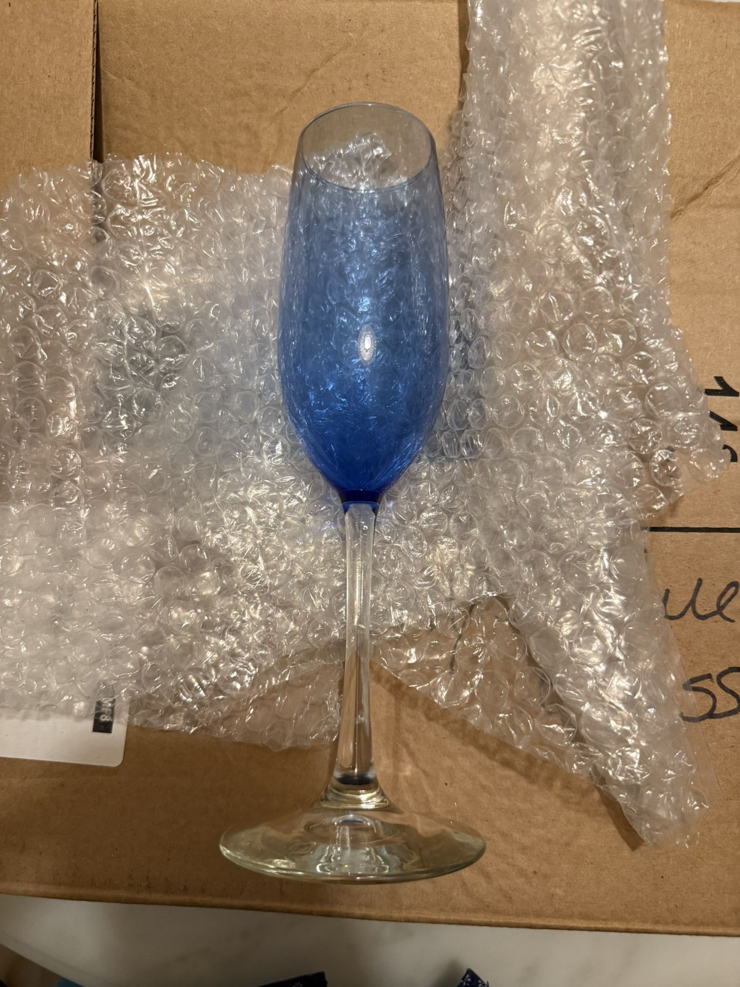 9 Blue Champagne Glasses