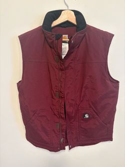 Carhartt V27 RDW Redwood Red Nylon Quilted Insulated Work Vest (Men's Size Medium Regular)