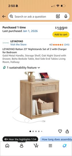 Rattan 23” Nightstands – Set of 2