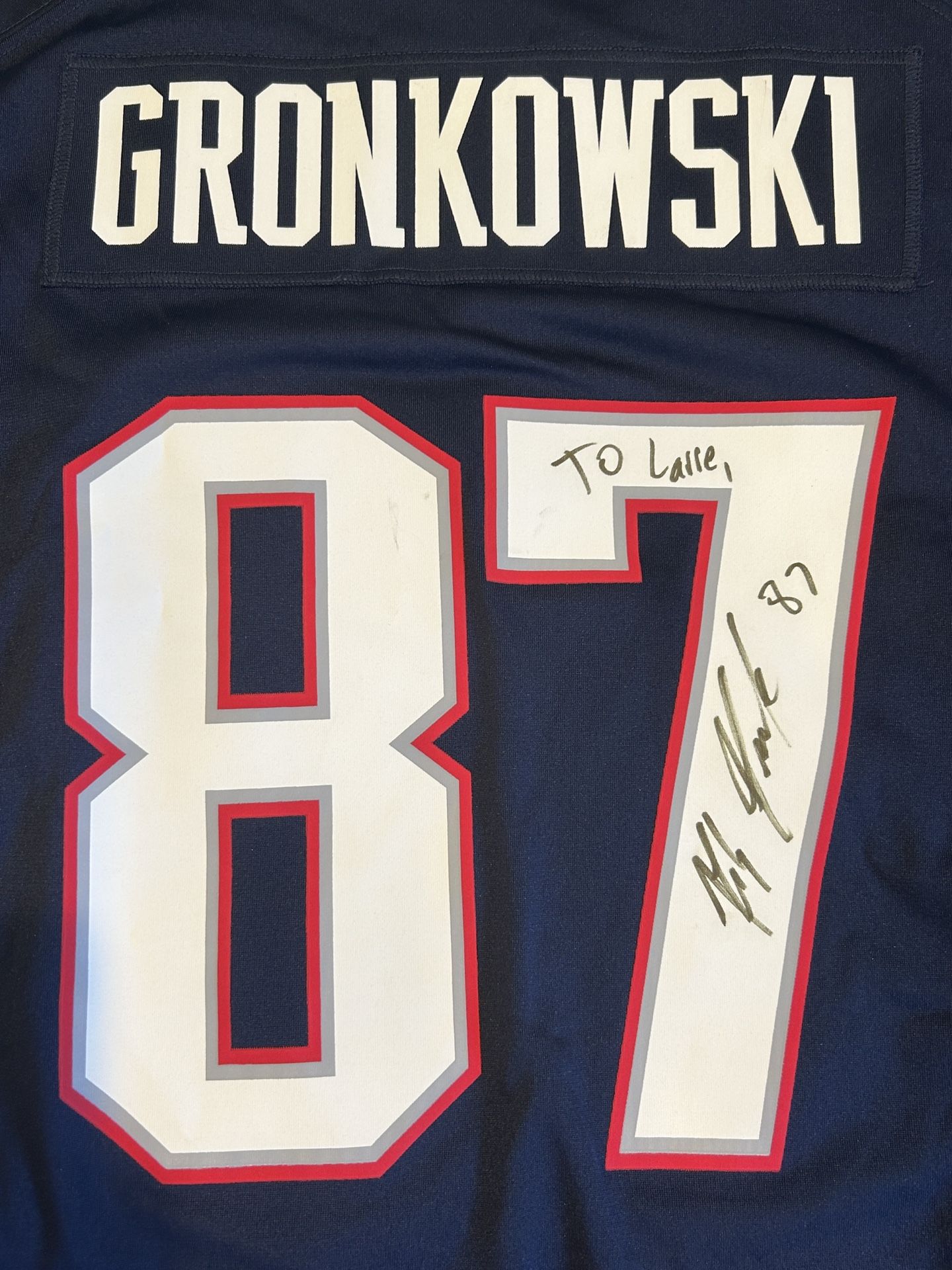 Men's XL Rob Gronkowski Signed (& personalized) New England Patriots Jersey