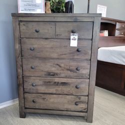 Rustic Grey Hi Chest Tall Dresser - Deschutes Collection 