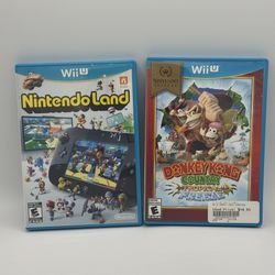Lot 2 Nintendo Wii U Games: Nintendo Land & Donkey Kong Country Tropical freeze