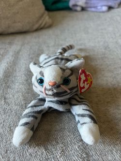 Ty Beanie Babies Prance Gray Striped Cat Plush 1997 Vintage w/ Tag