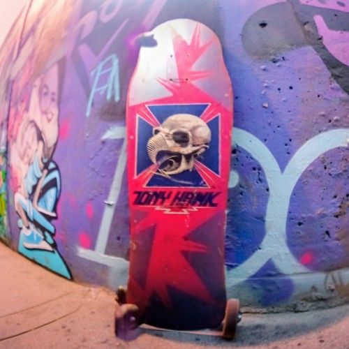 OG VINTAGE 1983 ORIGINAL ISSUED POWELL PERALTA TONY HAWK SKATEBOARD PINK BONES