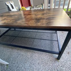 High-End Coffee Table + Fancy Metal Vase – $20 Each / $30 Both