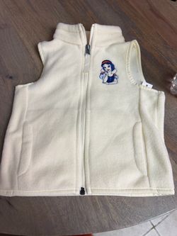 Kids Snow White Fleece Zip-Up Vest