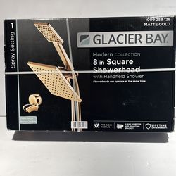 Glacier Bay 8 in.Showerhead with Handheld Shower - Matte Gold