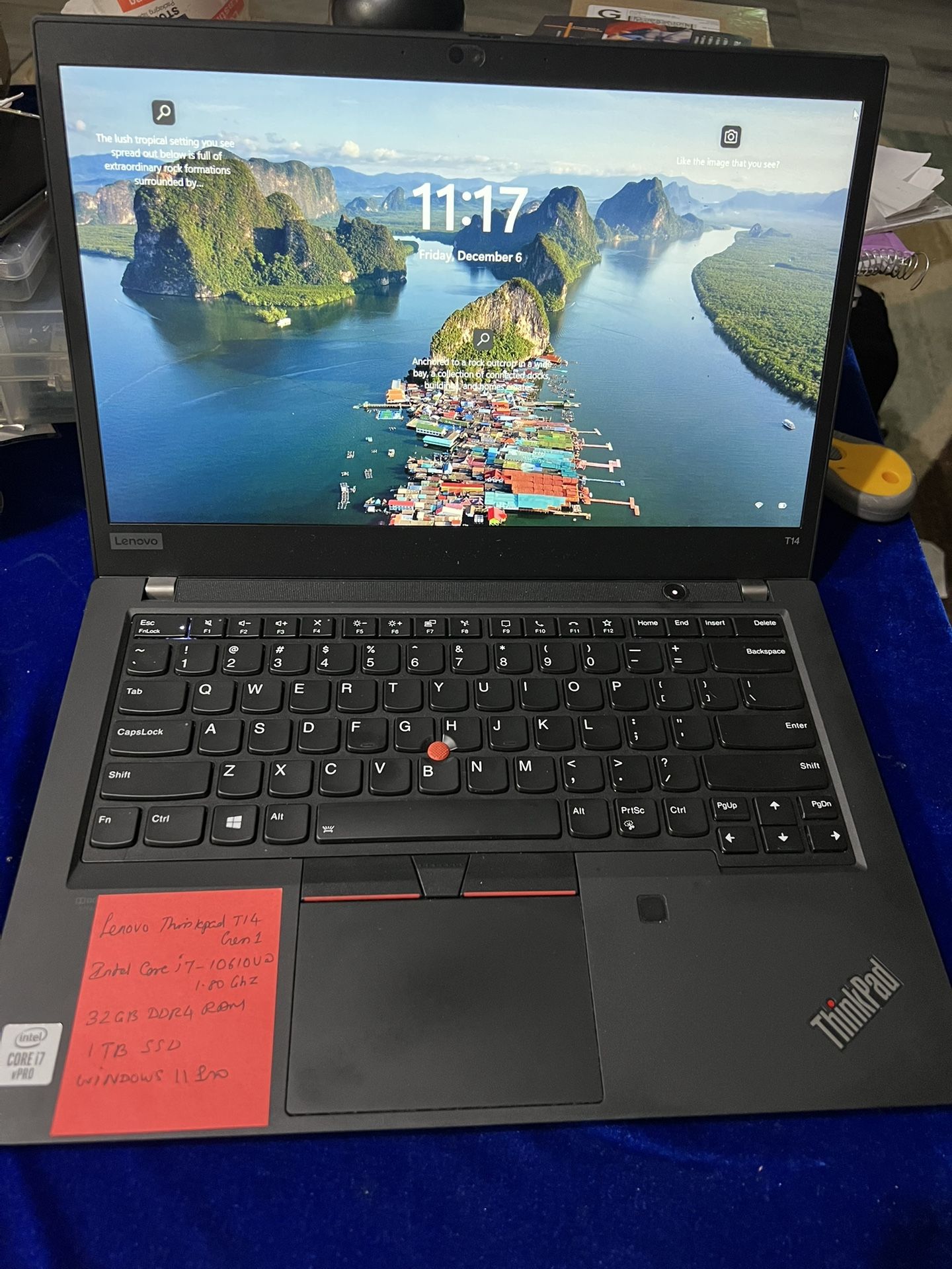 Lenovo ThinkPad T14 Gen1 14” Intel Core i7 10th Gen 1.8GHz, 16GB Ram 1TB SSD Win. Comes with Charger.