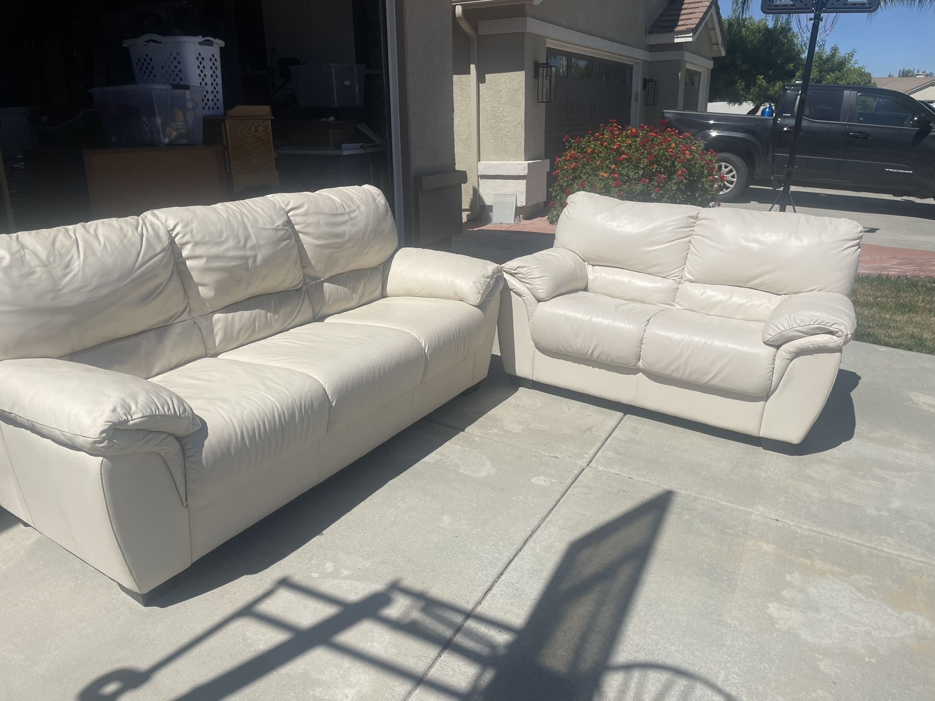 Leather Sofa and Loveseat