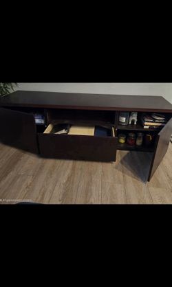 Console F TV  UnitMedia Stand Cabinet Furniture Wood 